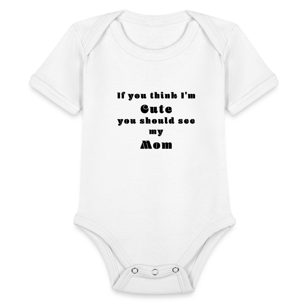 Organic Short Sleeve Baby Bodysuit - white