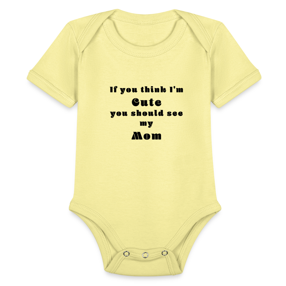 Organic Short Sleeve Baby Bodysuit - washed yellow