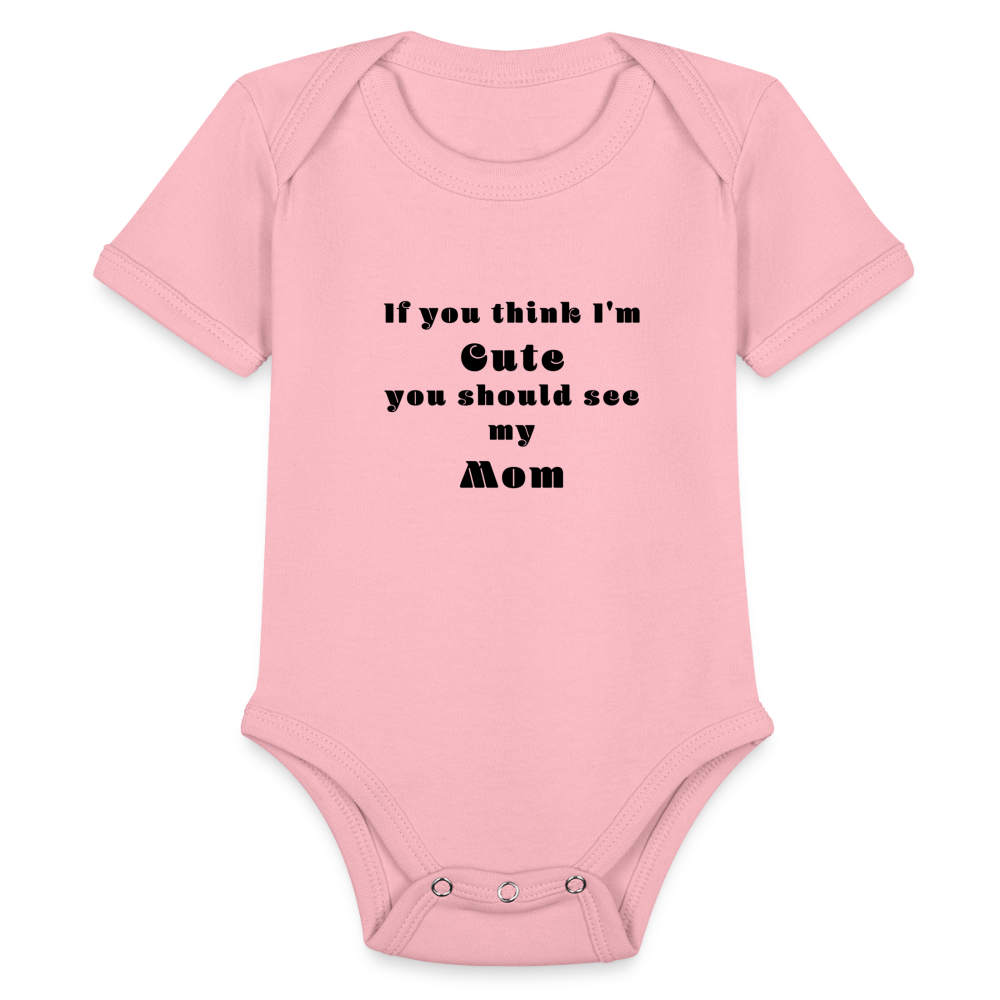 Organic Short Sleeve Baby Bodysuit - light pink