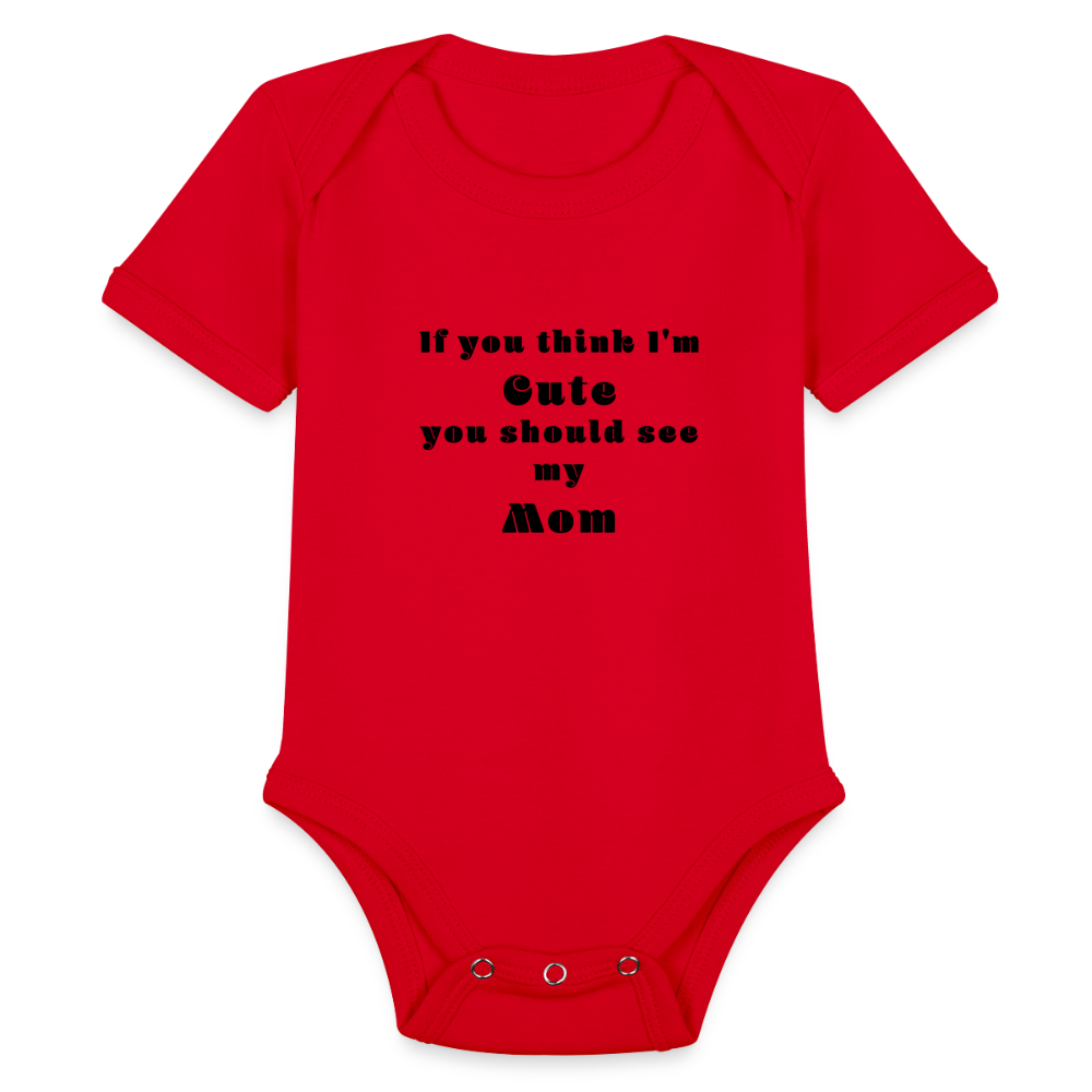 Organic Short Sleeve Baby Bodysuit - red