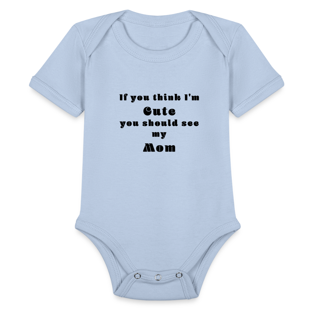 Organic Short Sleeve Baby Bodysuit - sky