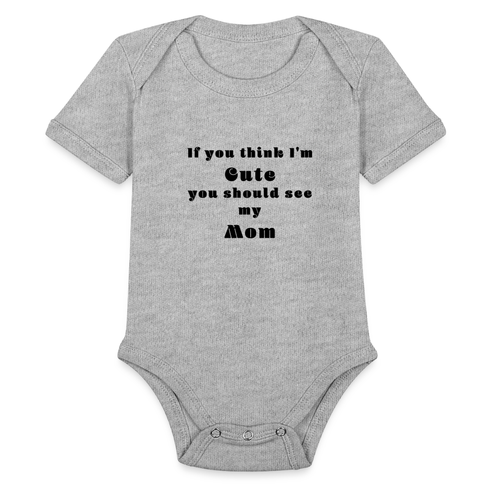 Organic Short Sleeve Baby Bodysuit - heather grey